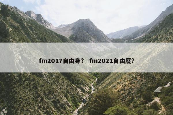 fm2017自由身？ fm2021自由度？