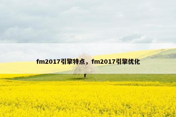 fm2017引擎特点，fm2017引擎优化