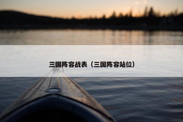 三国阵容战表（三国阵容站位）