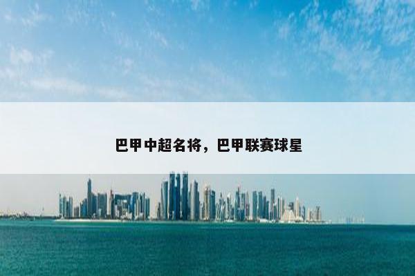 巴甲中超名将，巴甲联赛球星
