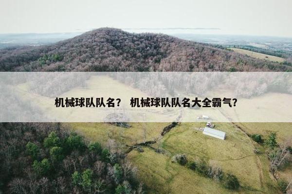 机械球队队名？ 机械球队队名大全霸气？
