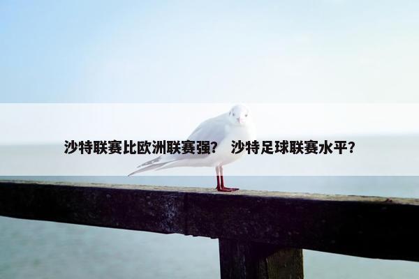 沙特联赛比欧洲联赛强？ 沙特足球联赛水平？