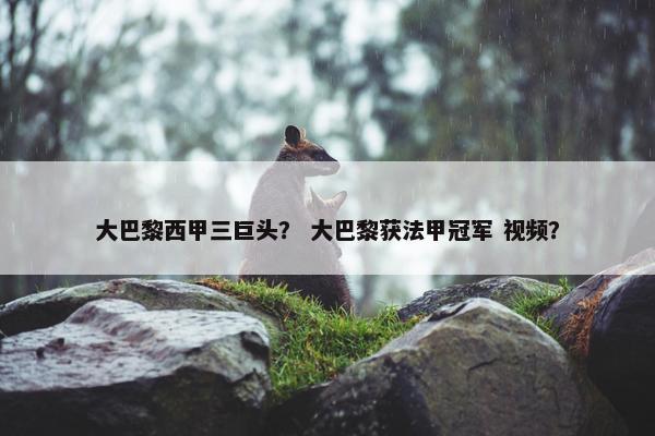 大巴黎西甲三巨头？ 大巴黎获法甲冠军 视频？