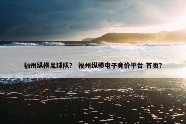 福州纵横足球队？ 福州纵横电子竞价平台 首页？
