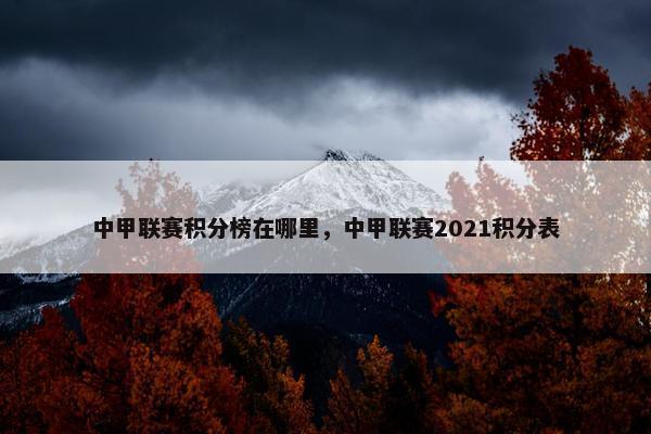 中甲联赛积分榜在哪里，中甲联赛2021积分表