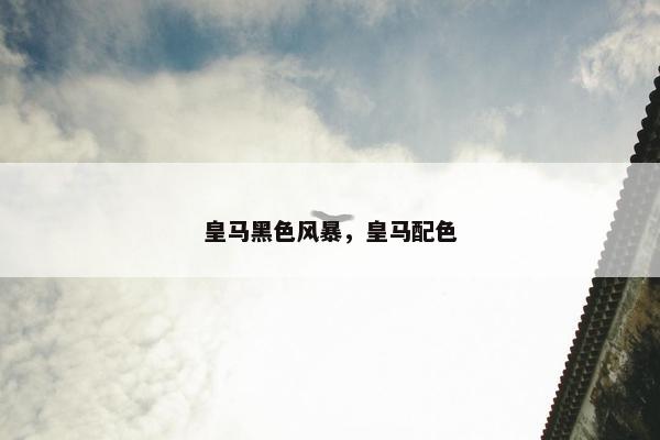 皇马黑色风暴，皇马配色