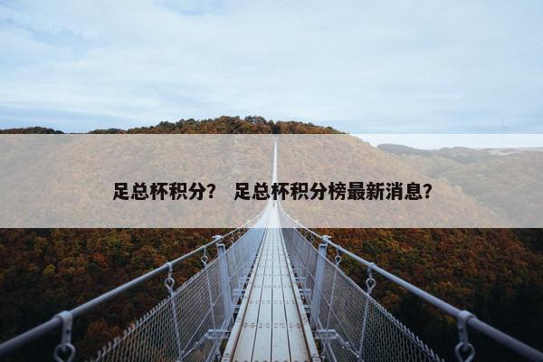 足总杯积分？ 足总杯积分榜最新消息？