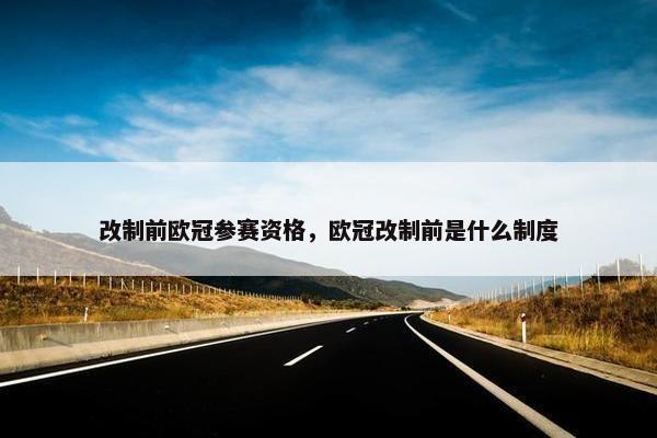 改制前欧冠参赛资格，欧冠改制前是什么制度