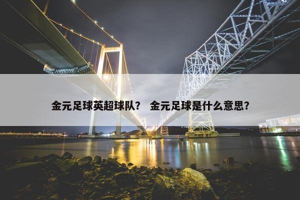 金元足球英超球队？ 金元足球是什么意思？