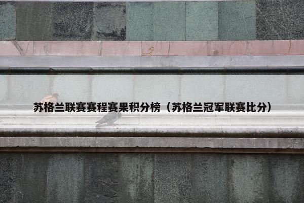 苏格兰联赛赛程赛果积分榜（苏格兰冠军联赛比分）