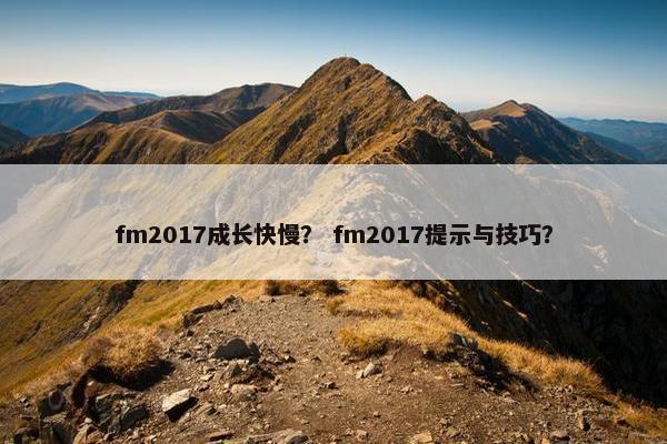 fm2017成长快慢？ fm2017提示与技巧？