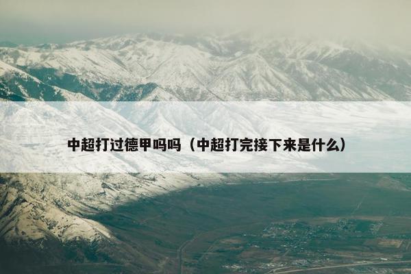 中超打过德甲吗吗（中超打完接下来是什么）