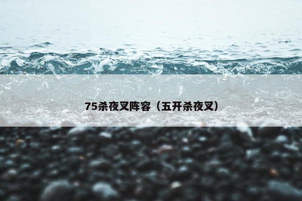 75杀夜叉阵容（五开杀夜叉）