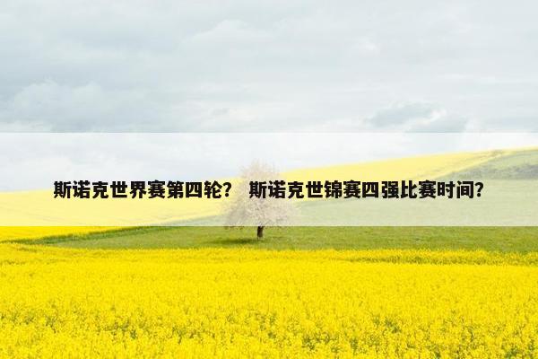 斯诺克世界赛第四轮？ 斯诺克世锦赛四强比赛时间？