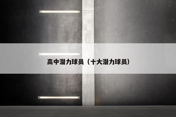 高中潜力球员（十大潜力球员）