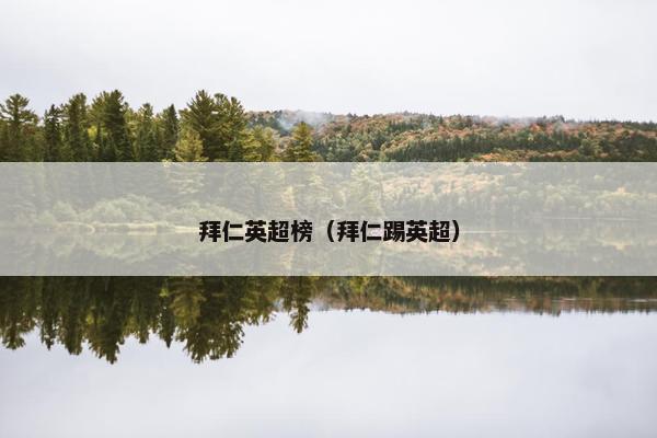 拜仁英超榜（拜仁踢英超）