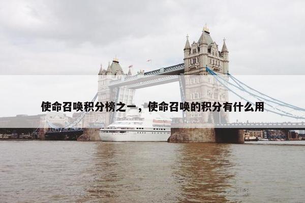 使命召唤积分榜之一，使命召唤的积分有什么用