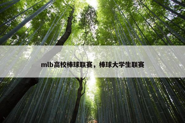 mlb高校棒球联赛，棒球大学生联赛