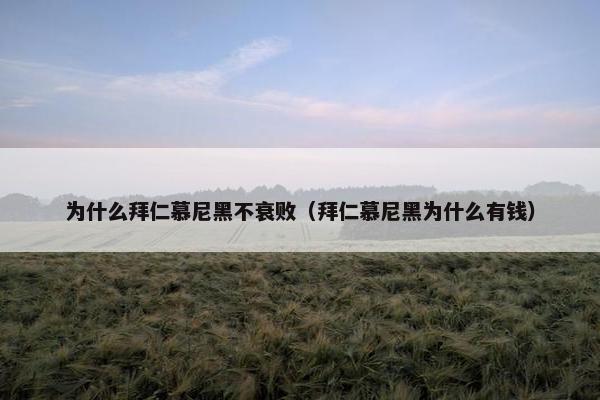 为什么拜仁慕尼黑不衰败（拜仁慕尼黑为什么有钱）