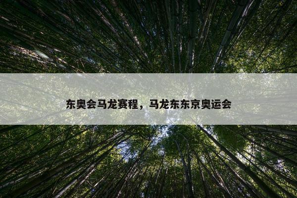 东奥会马龙赛程，马龙东东京奥运会