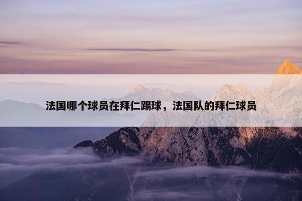 法国哪个球员在拜仁踢球，法国队的拜仁球员