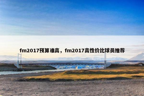 fm2017预算谁高，fm2017高性价比球员推荐