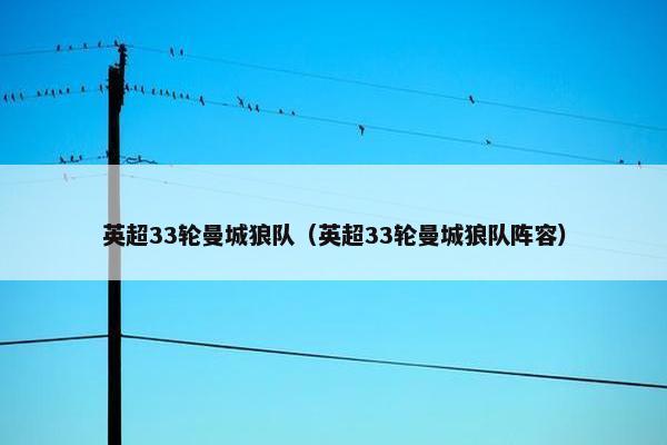 英超33轮曼城狼队（英超33轮曼城狼队阵容）