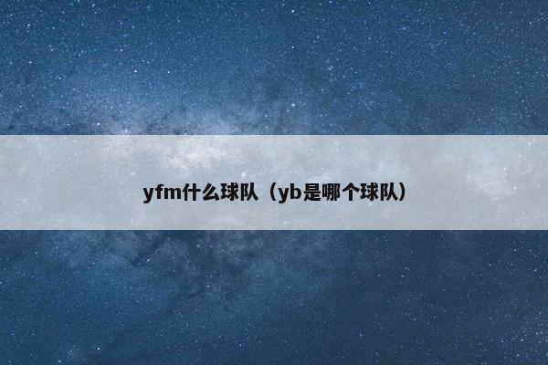 yfm什么球队（yb是哪个球队）