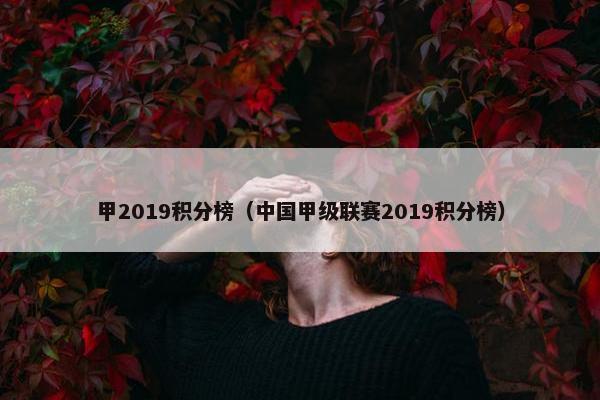 甲2019积分榜（中国甲级联赛2019积分榜）