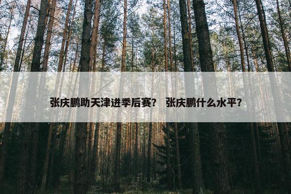 张庆鹏助天津进季后赛？ 张庆鹏什么水平？