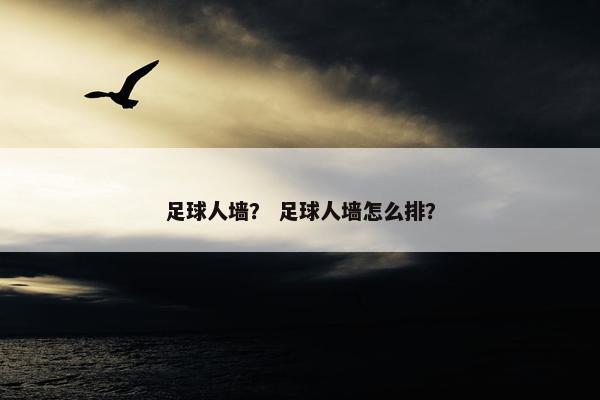 足球人墙？ 足球人墙怎么排？