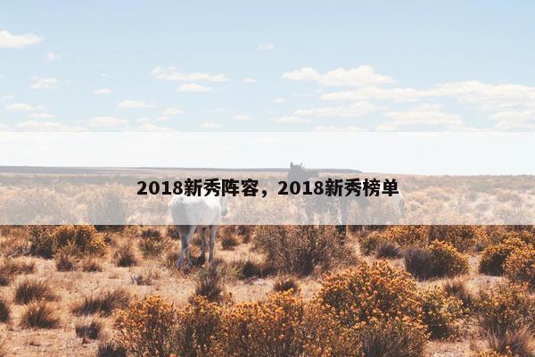 2018新秀阵容,2018新秀榜单 2018新秀阵容,2018新秀榜单