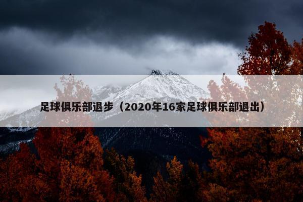 足球俱乐部退步（2020年16家足球俱乐部退出）
