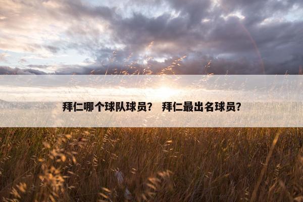 拜仁哪个球队球员？ 拜仁最出名球员？