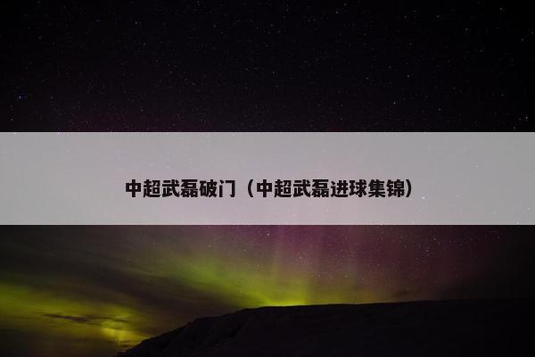 中超武磊破门(中超武磊进球集锦) 中超武磊破门(中超武磊进球集锦)