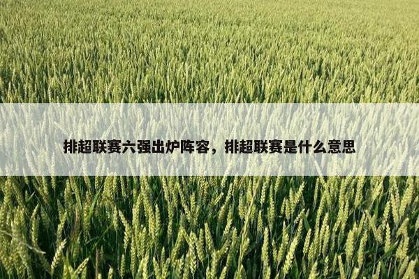 排超联赛六强出炉阵容，排超联赛是什么意思