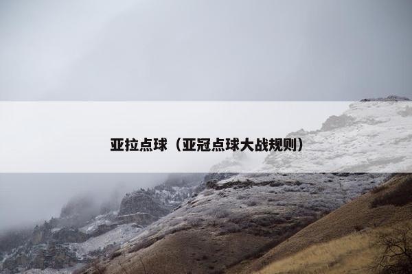 亚拉点球（亚冠点球大战规则）