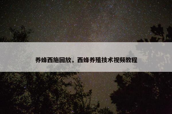 养蜂西施回放,西蜂养殖技术视频教程 养蜂西施回放,西蜂养殖技术视频教程