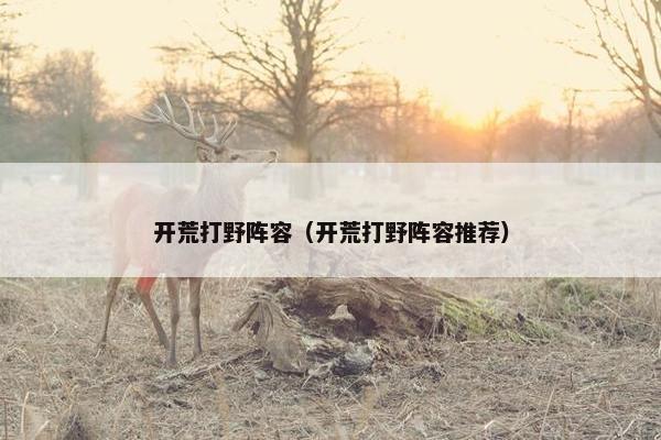 开荒打野阵容(开荒打野阵容推荐) 开荒打野阵容(开荒打野阵容推荐)