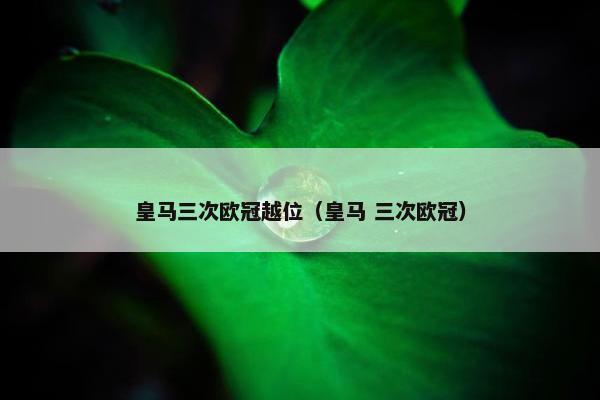 皇马三次欧冠越位(皇马 三次欧冠) 皇马三次欧冠越位(皇马 三次欧冠)