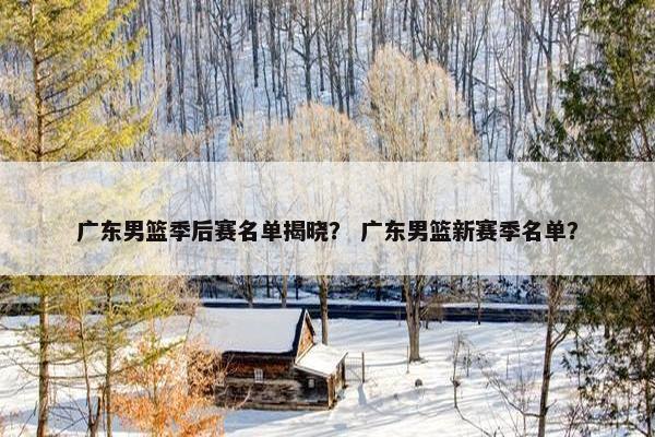 广东男篮季后赛名单揭晓？ 广东男篮新赛季名单？