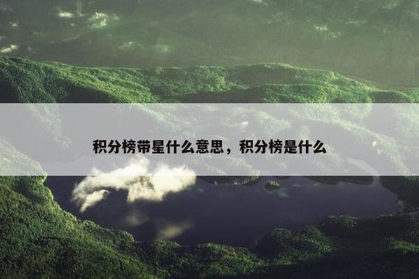 积分榜带星什么意思，积分榜是什么