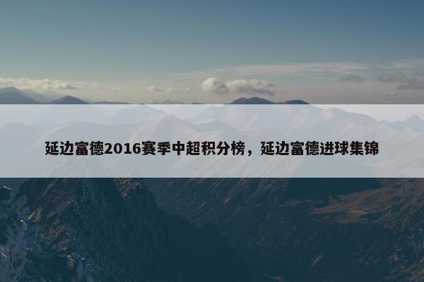 延边富德2016赛季中超积分榜，延边富德进球集锦