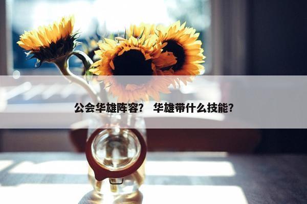 公会华雄阵容？ 华雄带什么技能？