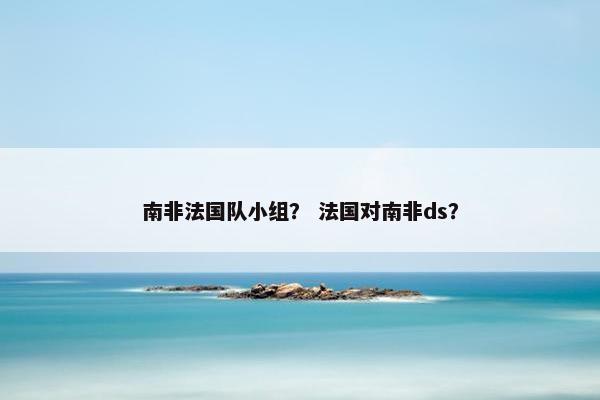 南非法国队小组？ 法国对南非ds？