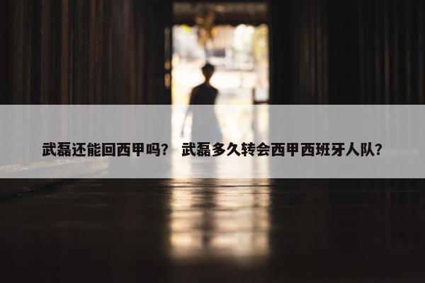 武磊还能回西甲吗？ 武磊多久转会西甲西班牙人队？