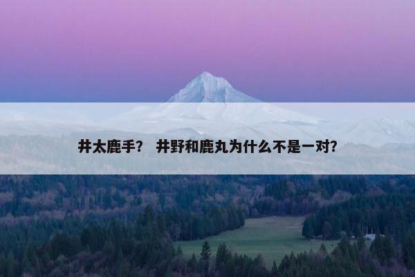 井太鹿手？ 井野和鹿丸为什么不是一对？