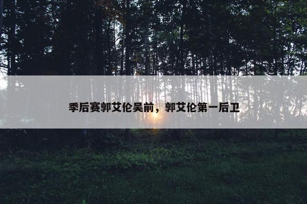 季后赛郭艾伦吴前，郭艾伦第一后卫